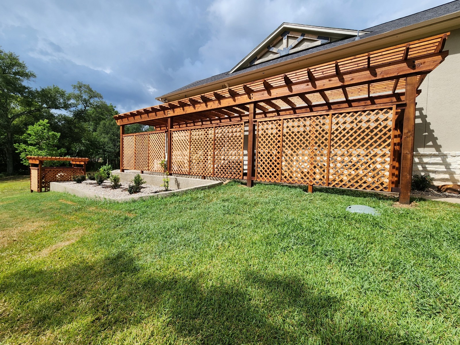 Custom pergola and shade arbor build 3