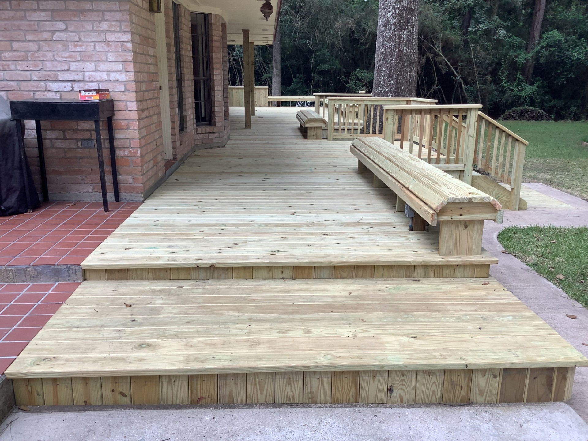 Custom wood deck build 3