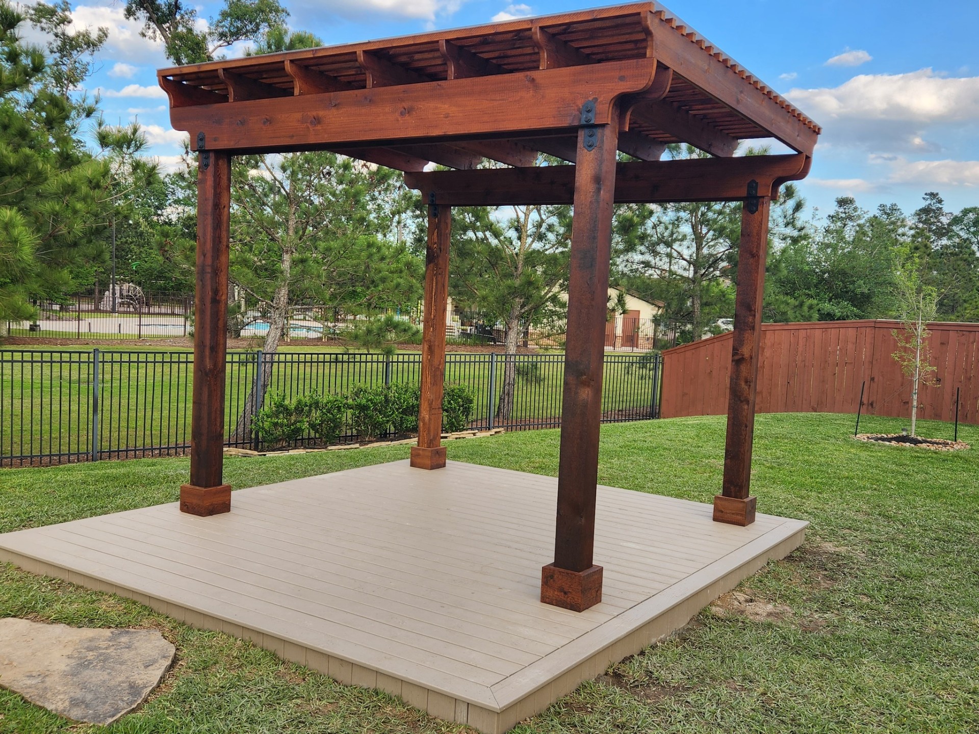 Custom pergola and shade arbor build 2