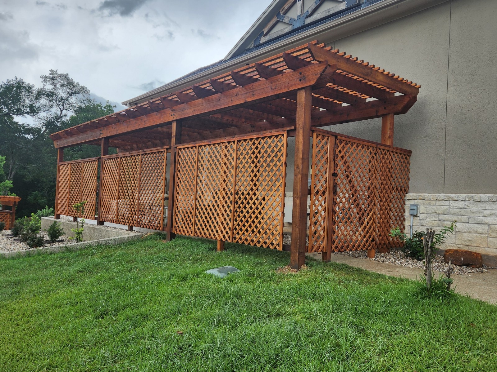 Custom pergola and shade arbor build 4