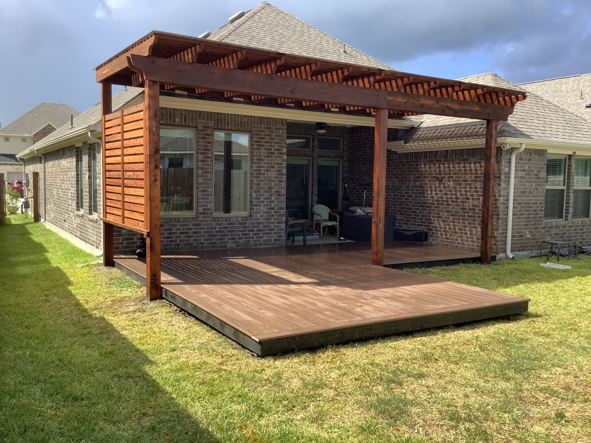 Custom pergola and shade arbor build 7