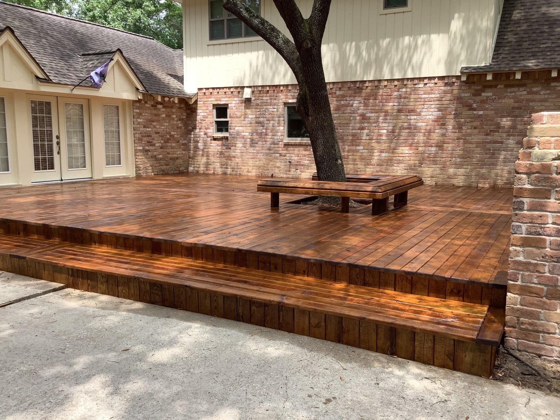Custom wood deck build 1